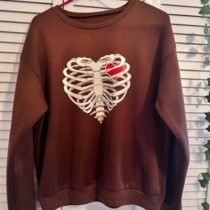 brown sweatshirt